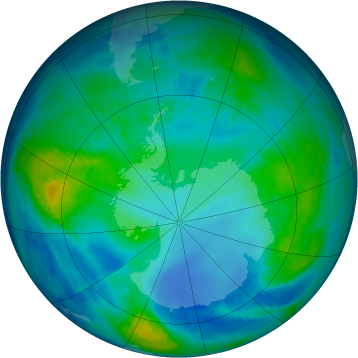 Antarctic ozone map for 14 May 1999